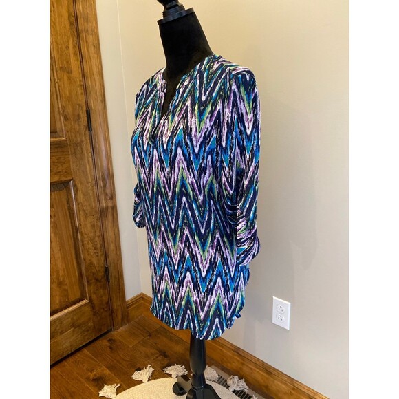 Cato Women’s Blouse Plus Size  14 or 16 W Purple Blue Flowy Casual Top - Picture 4 of 10